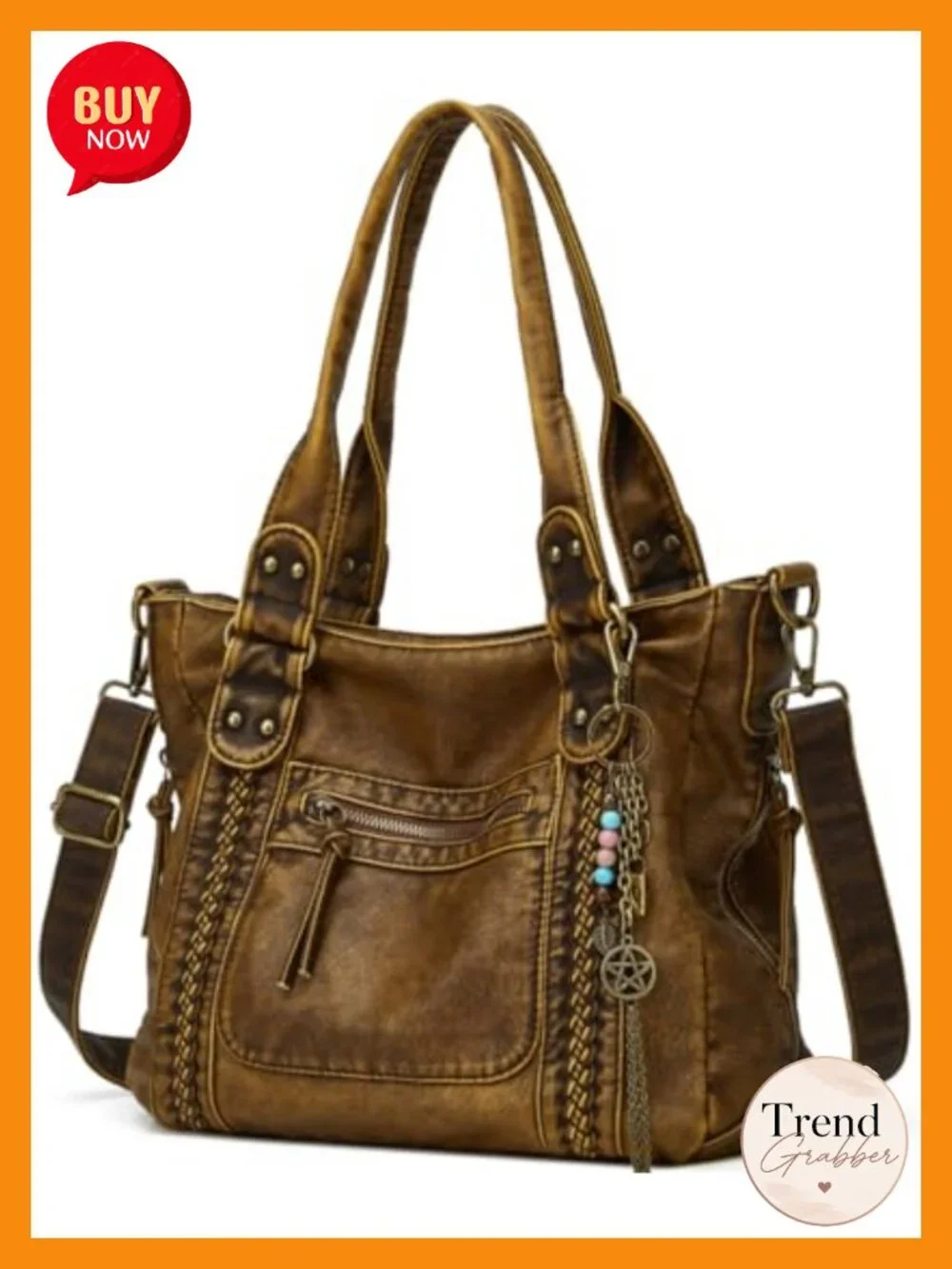 Large Soft Faux Leather Hobo Crossbody Bag Women Tote Shoulder Purse 13 Pockets